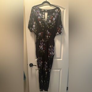 American Eagle Floral Black Women's Jumpsuit, Size L